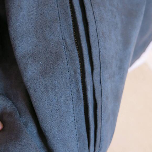 VINTAGE *NWT* KENPO Suede Jacket Size M Men Lined Zipper Hunter Green 90s Y2K - Picture 6 of 16